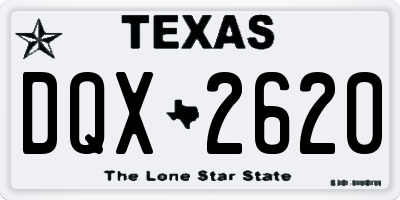 TX license plate DQX2620