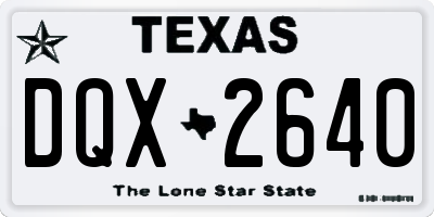 TX license plate DQX2640