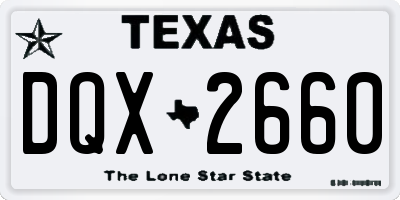 TX license plate DQX2660
