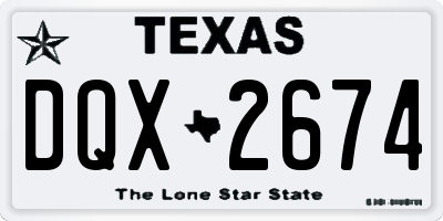 TX license plate DQX2674