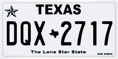 TX license plate DQX2717