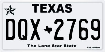 TX license plate DQX2769