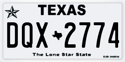 TX license plate DQX2774