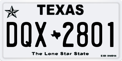 TX license plate DQX2801