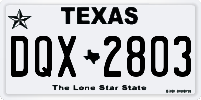 TX license plate DQX2803