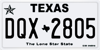 TX license plate DQX2805