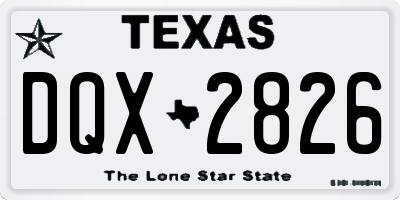 TX license plate DQX2826
