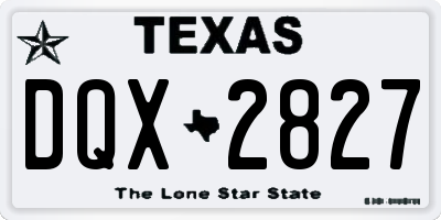 TX license plate DQX2827