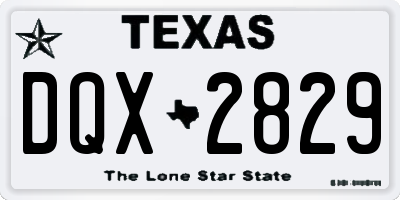 TX license plate DQX2829
