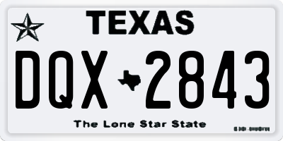 TX license plate DQX2843