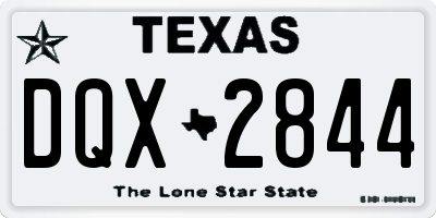 TX license plate DQX2844