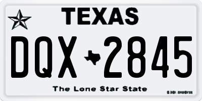 TX license plate DQX2845