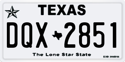 TX license plate DQX2851