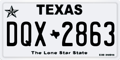 TX license plate DQX2863