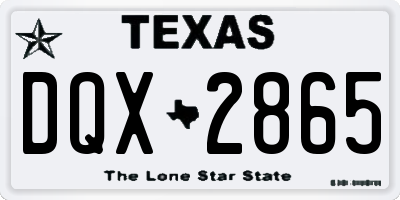 TX license plate DQX2865