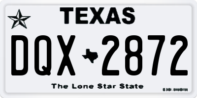TX license plate DQX2872