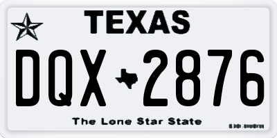 TX license plate DQX2876