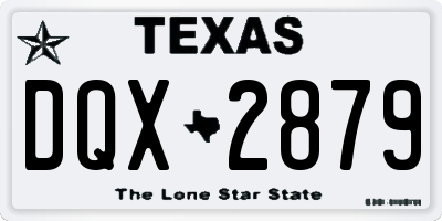 TX license plate DQX2879