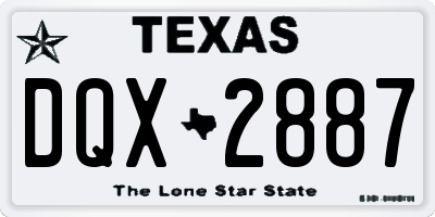 TX license plate DQX2887