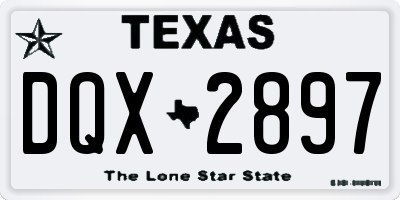 TX license plate DQX2897