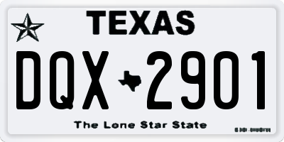 TX license plate DQX2901