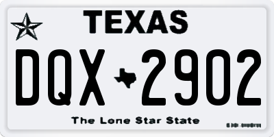 TX license plate DQX2902