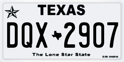 TX license plate DQX2907