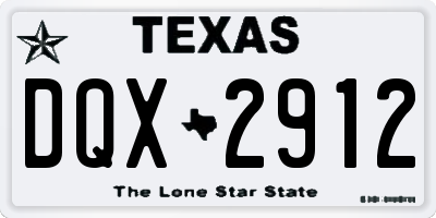 TX license plate DQX2912