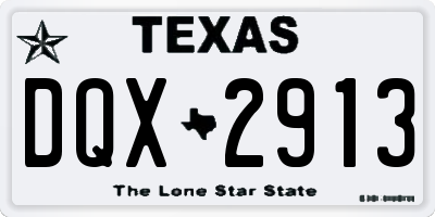 TX license plate DQX2913
