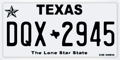 TX license plate DQX2945