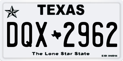 TX license plate DQX2962