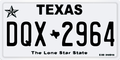 TX license plate DQX2964