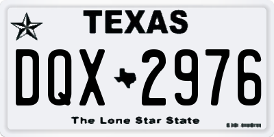 TX license plate DQX2976