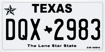 TX license plate DQX2983