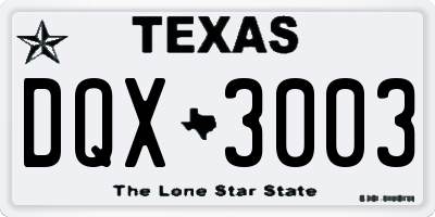 TX license plate DQX3003
