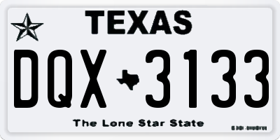 TX license plate DQX3133