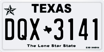 TX license plate DQX3141