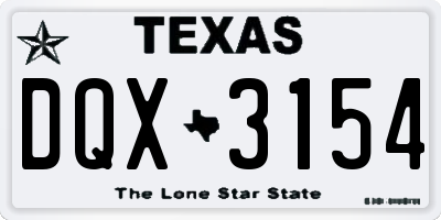 TX license plate DQX3154