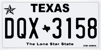 TX license plate DQX3158