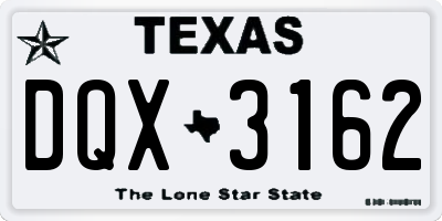 TX license plate DQX3162