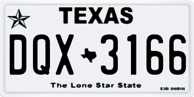 TX license plate DQX3166