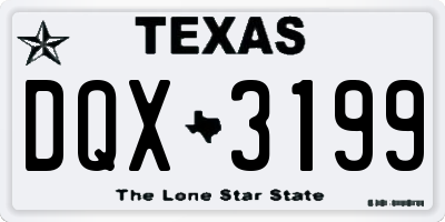 TX license plate DQX3199