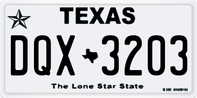TX license plate DQX3203