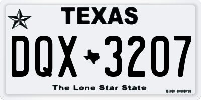TX license plate DQX3207