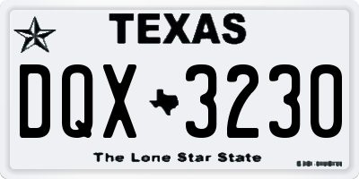 TX license plate DQX3230