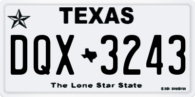 TX license plate DQX3243