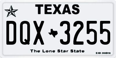 TX license plate DQX3255