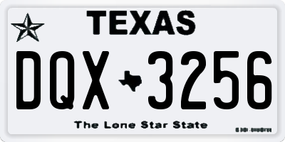 TX license plate DQX3256