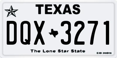 TX license plate DQX3271
