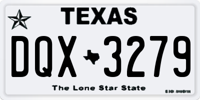 TX license plate DQX3279